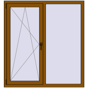REHAU Euro 60 1300x1400 мм GOLDEN OAK з двох сторін