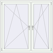 REHAU SYNEGO MD 1450x1450 мм Білий (RAL 9016) з двох сторін