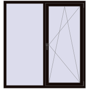 REHAU Brillant-Design 1500x1600 мм BLACK_BROWN з двох сторін