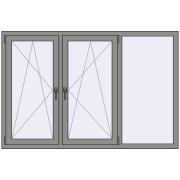 Altest Pony 375 1800x1200 мм RAL 9007 Grey aluminium з двох сторін Altest Pony 375 1800x1200 мм RAL 9007 Grey aluminium з двох сторін