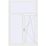 REHAU Euro 60 1290x2080 мм Білий (RAL 9016) з двох сторін