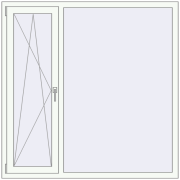 REHAU Euro 70 1500x1500 мм Білий (RAL 9016) з двох сторін