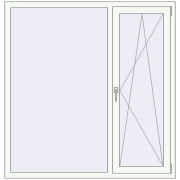 Вікна 1450x1500 мм REHAU Euro 70 Білий (RAL 9016) з двох сторін