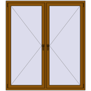 REHAU Euro 70 1600x1800 мм GOLDEN OAK з двох сторін