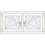 REHAU Euro 70 1000x500 мм Білий (RAL 9016) з двох сторін