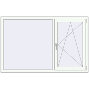 REHAU Euro 60 1650x1050 мм Білий (RAL 9016) з двох сторін REHAU Euro 60 1650x1050 мм Білий (RAL 9016) з двох сторін