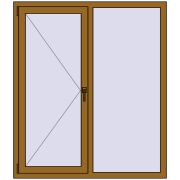 REHAU Euro 70 1300x1500 мм LIGHT_OAK з двох сторін