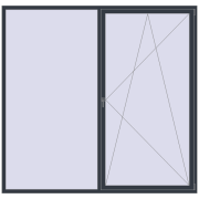 REHAU Euro 70 2500x2400 мм ANTHRACITE_GREY_STRUKTURAL з двох сторін
