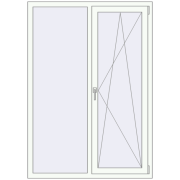 REHAU Euro 70 1200x1700 мм Білий (RAL 9016) з двох сторін REHAU Euro 70 1200x1700 мм Білий (RAL 9016) з двох сторін