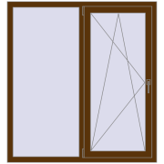 REHAU Euro 70 1320x1420 мм WALNUT з двох сторін