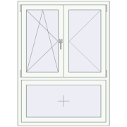 REHAU Euro 70 1070x1450 мм Білий (RAL 9016) з двох сторін