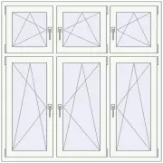 REHAU Euro 60 1500x1500 мм Білий (RAL 9016) з двох сторін