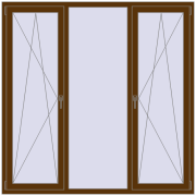 REHAU SYNEGO MD 1800x1800 мм WALNUT з двох сторін