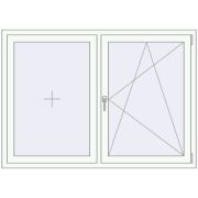 REHAU Euro 60 1600x1140 мм Білий (RAL 9016) з двох сторін