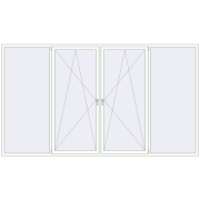 Вікна 3700x2100 мм REHAU Euro 70 Білий (RAL 9016) з двох сторін