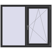REHAU Euro 70 1330x1110 мм ANTHRACITE_GREY_GLATT з двох сторін