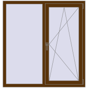 Вікна 1280x1340 мм REHAU Euro 60 WALNUT з двох сторін