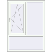 REHAU Euro 70 1070x1450 мм Білий (RAL 9016) з двох сторін
