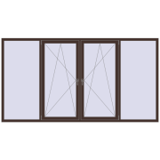 Вікна 3000x1600 мм Altest Pony 375 RAL 8017 Chocolate brown з двох сторін
