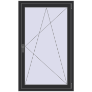 REHAU Euro 70 900x1400 мм ANTHRACITE_GREY_GLATT з двох сторін