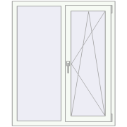 REHAU Euro 70 1050x1270 мм Білий (RAL 9016) з двох сторін