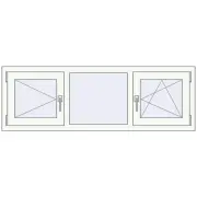 REHAU Euro 60 1500x500 мм Білий (RAL 9016) з двох сторін REHAU Euro 60 1500x500 мм Білий (RAL 9016) з двох сторін