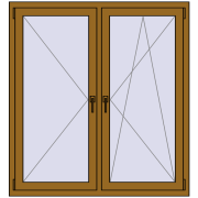 Вікна 1300x1400 мм REHAU SYNEGO MD LIGHT_OAK з двох сторін