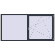 REHAU SYNEGO MD 2200x1100 мм ANTHRACITE_GREY_STRUKTURAL з двох сторін
