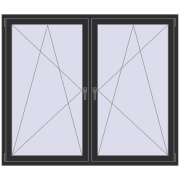 REHAU SYNEGO MD 1800x1500 мм ANTHRACITE_GREY_GLATT з двох сторін REHAU SYNEGO MD 1800x1500 мм ANTHRACITE_GREY_GLATT з двох сторін