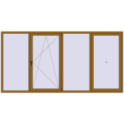 Вікна 3200x1600 мм REHAU Euro 60 LIGHT_OAK з двох сторін