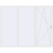 REHAU Euro 70 2900x2300 мм Білий (RAL 9016) з двох сторін REHAU Euro 70 2900x2300 мм Білий (RAL 9016) з двох сторін
