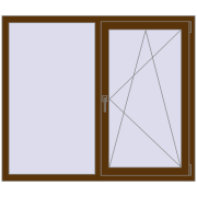 Вікна 1400x1200 мм REHAU Euro 60 WALNUT з двох сторін
