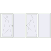 REHAU Euro 70 3286x1655 мм Білий (RAL 9016) з двох сторін REHAU Euro 70 3286x1655 мм Білий (RAL 9016) з двох сторін