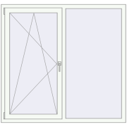 REHAU Euro 70 1450x1400 мм Білий (RAL 9016) з двох сторін
