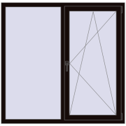 REHAU Euro 60 1460x1430 мм BLACK_BROWN з двох сторін REHAU Euro 60 1460x1430 мм BLACK_BROWN з двох сторін