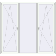 REHAU Euro 70 2350x2225 мм Білий (RAL 9016) з двох сторін
