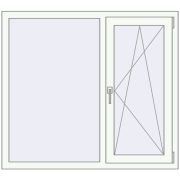 REHAU Euro 70 1250x1118 мм Білий (RAL 9016) з двох сторін REHAU Euro 70 1250x1118 мм Білий (RAL 9016) з двох сторін