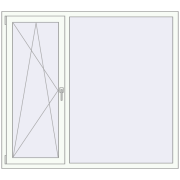 REHAU Euro 60 1630x1450 мм Білий (RAL 9016) з двох сторін REHAU Euro 60 1630x1450 мм Білий (RAL 9016) з двох сторін