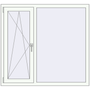 Вікна 1300x1200 мм REHAU Brillant-Design Білий (RAL 9016) з двох сторін