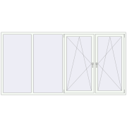 Вікна 3000x1500 мм REHAU SYNEGO MD Білий (RAL 9016) з двох сторін