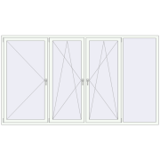 Вікна 3000x1700 мм REHAU Euro 60 Білий (RAL 9016) з двох сторін