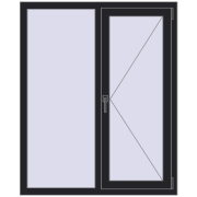 Вікна 1100x1350 мм REHAU Euro 70 BLACK_ULTI-MATT з двох сторін