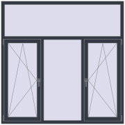 REHAU Euro 60 1800x1800 мм ANTHRACITE_GREY_STRUKTURAL з двох сторін