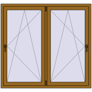 Вікна 1500x1400 мм REHAU Euro 70 LIGHT_OAK з двох сторін