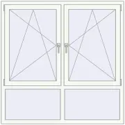 REHAU Euro 60 1500x1500 мм Білий (RAL 9016) з двох сторін REHAU Euro 60 1500x1500 мм Білий (RAL 9016) з двох сторін