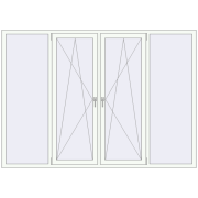 REHAU Euro 60 2400x1700 мм Білий (RAL 9016) з двох сторін REHAU Euro 60 2400x1700 мм Білий (RAL 9016) з двох сторін