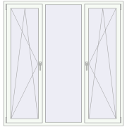 REHAU Euro 60 1700x1770 мм Білий (RAL 9016) з двох сторін
