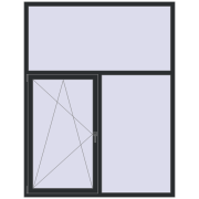 Вікна 1700x2200 мм Altest Pony 375 RAL 9017 Traffic black з двох сторін