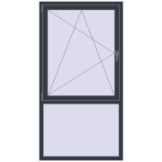 REHAU SYNEGO MD 1000x1900 мм ANTHRACITE_GREY_STRUKTURAL з двох сторін