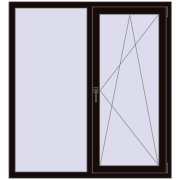 Вікна 1300x1400 мм REHAU Euro 70 BLACK_BROWN з двох сторін